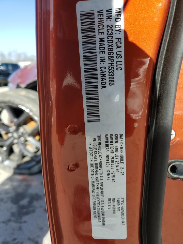 2023 DODGE CHARGER SXT VIN:2C3CDXBG8PH533065