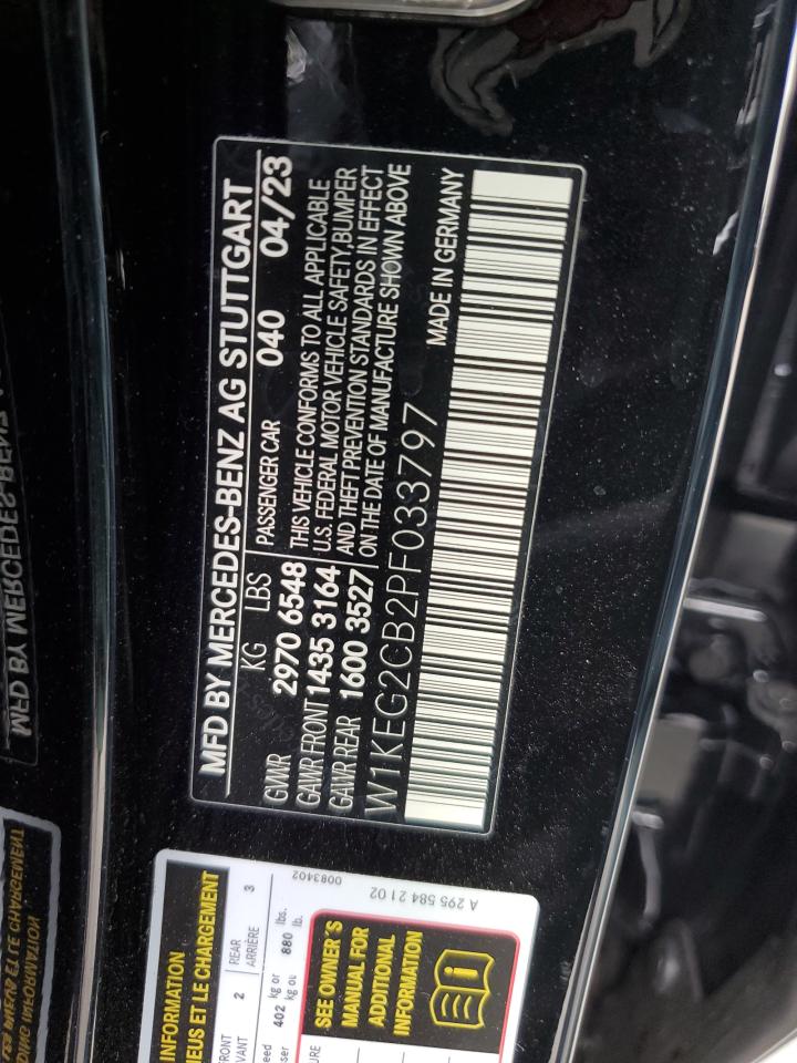 2023 MERCEDES-BENZ EQE SEDAN 500 4MATIC VIN:W1KEG2CB2PF033797