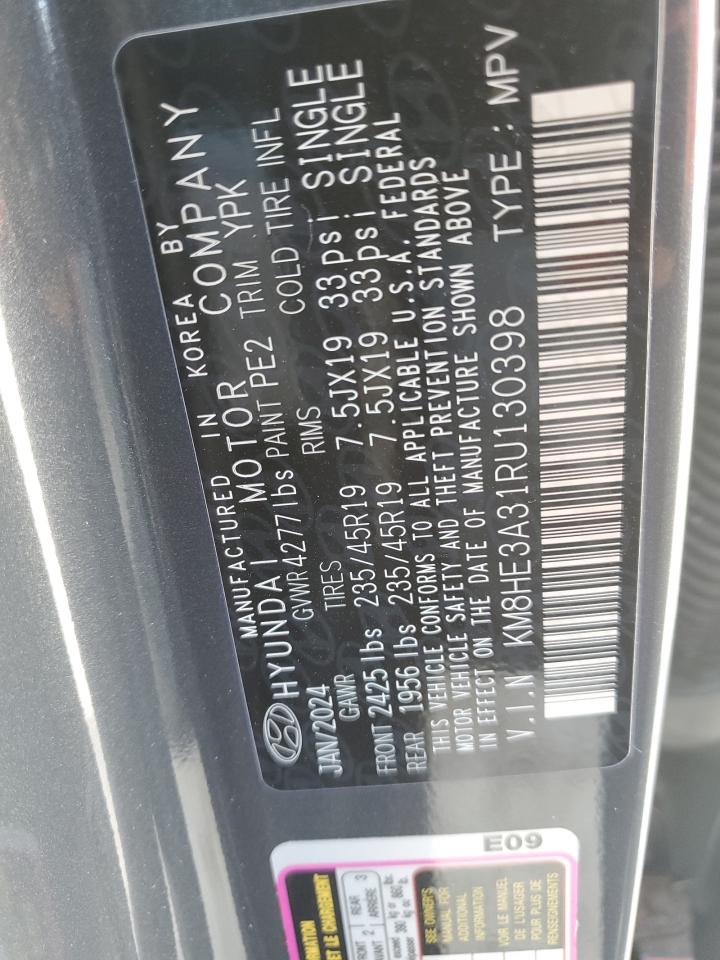 2024 HYUNDAI KONA LIMITED VIN:KM8HE3A31RU130398