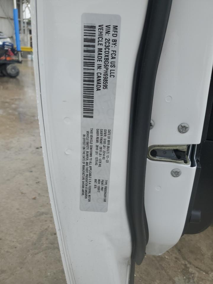 2023 DODGE CHARGER SXT VIN:2C3CDXBG6PH698595