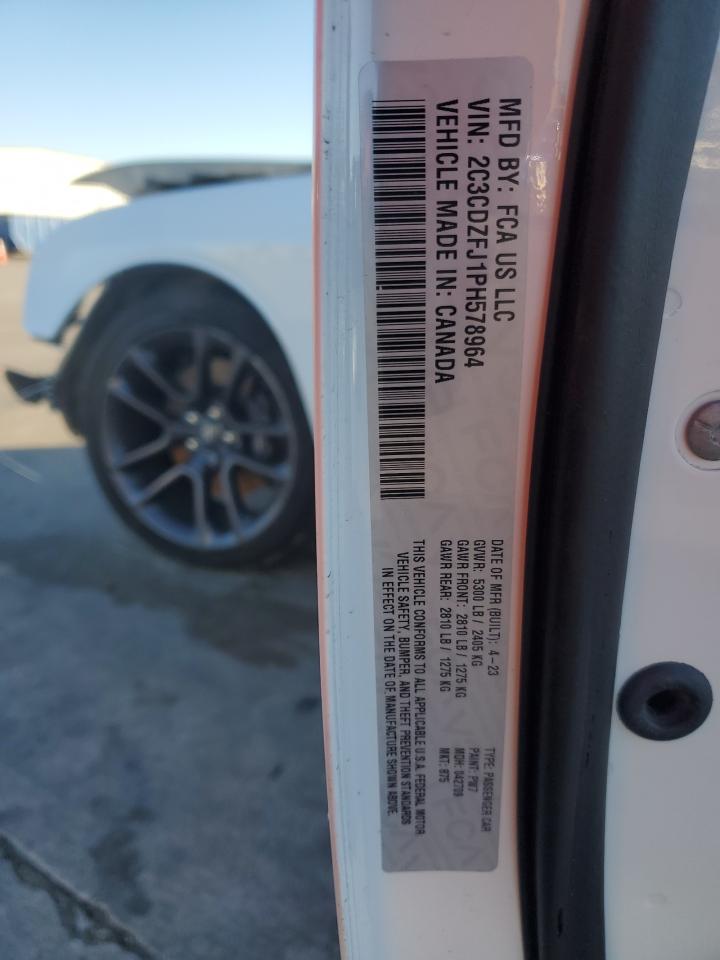 2023 DODGE CHALLENGER R/T SCAT PACK VIN:2C3CDZFJ1PH578964