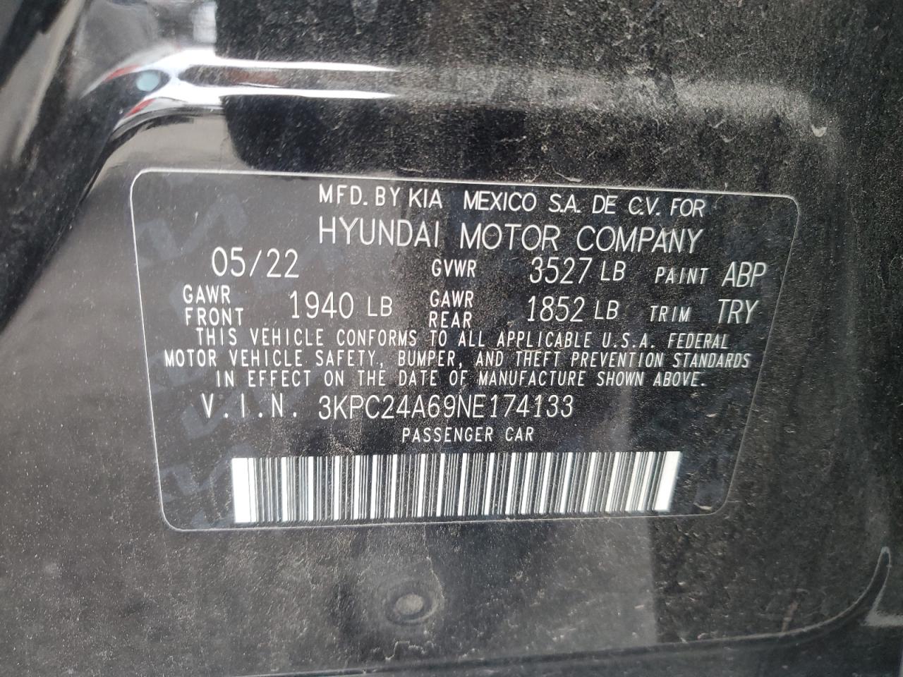 2022 HYUNDAI ACCENT SE VIN:1HGCP26828A047555