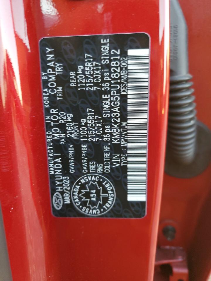 2023 HYUNDAI KONA SE VIN:KM8K23AG5PU182812
