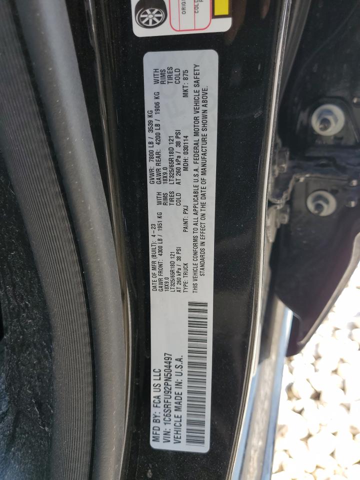 2023 RAM 1500 TRX VIN:1C6SRFU92PN504497