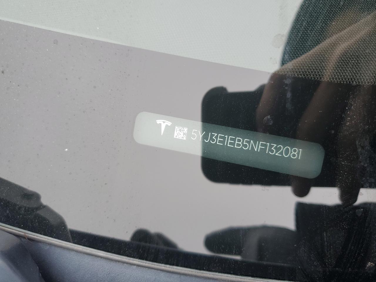 2022 TESLA MODEL 3 VIN:5YJ3E1EB5NF132081
