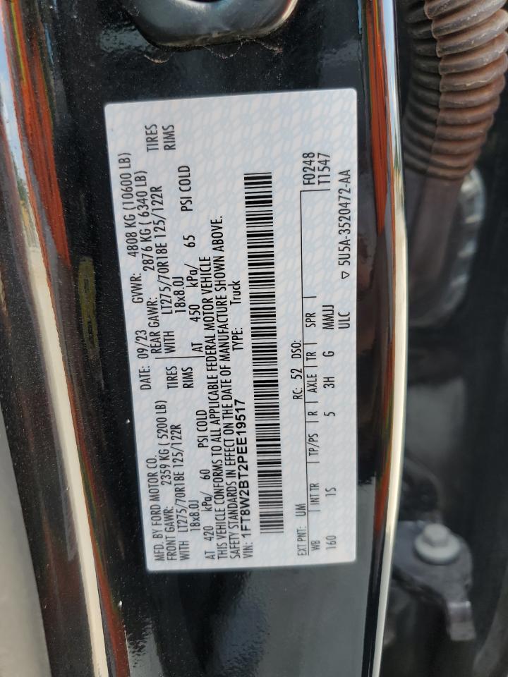 2023 FORD F250 SUPER DUTY VIN:1FT8W2BT2PEE19517