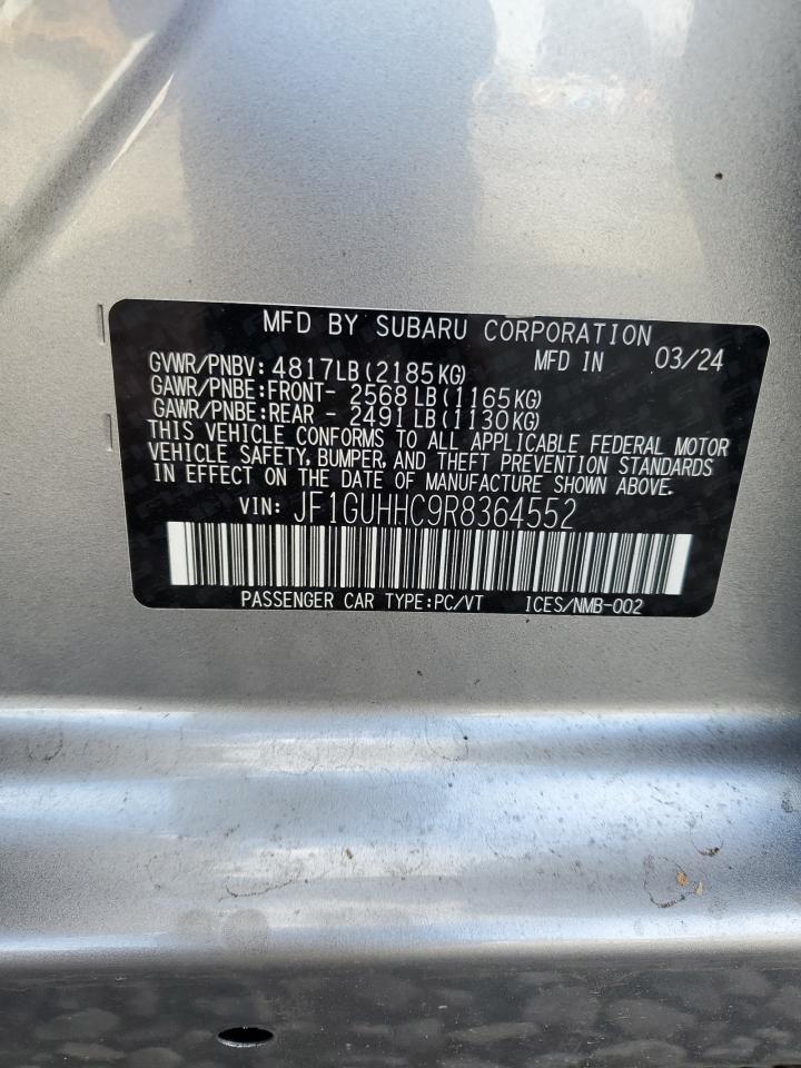 2024 SUBARU IMPREZA RS VIN:JF1GUHHC9R8364552