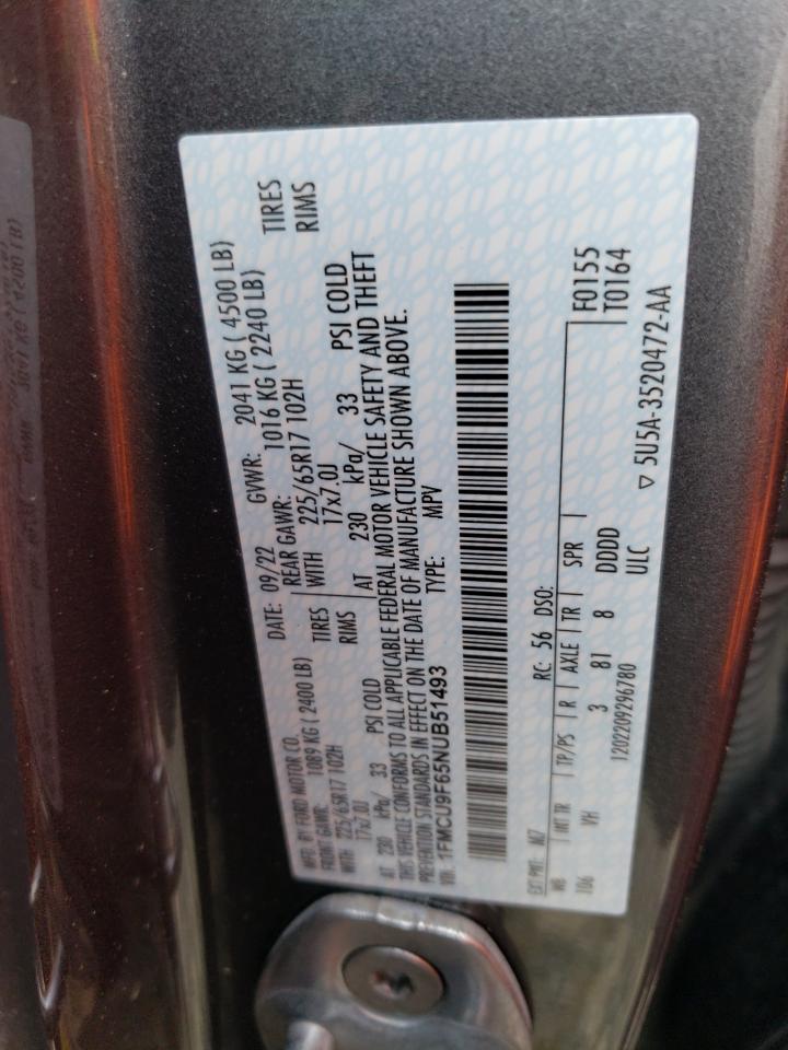 2022 FORD ESCAPE S VIN:1FMCU9F65NUB51493