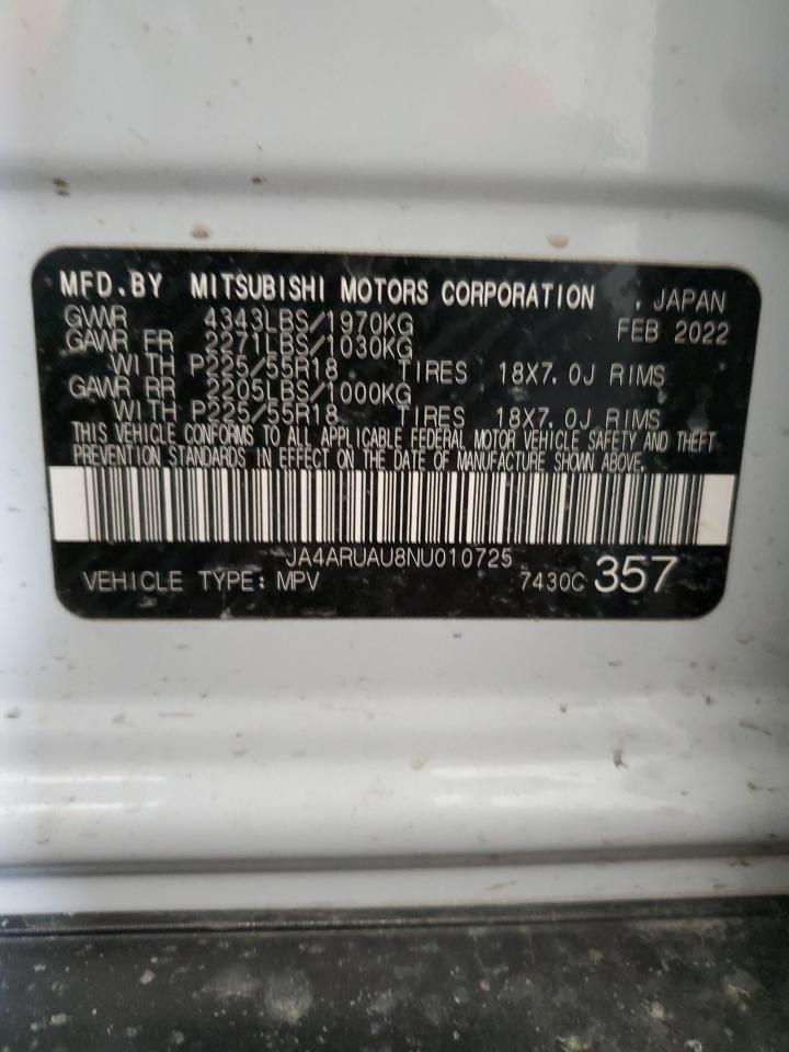 2022 MITSUBISHI OUTLANDER SPORT ES VIN:JA4ARUAU8NU010725