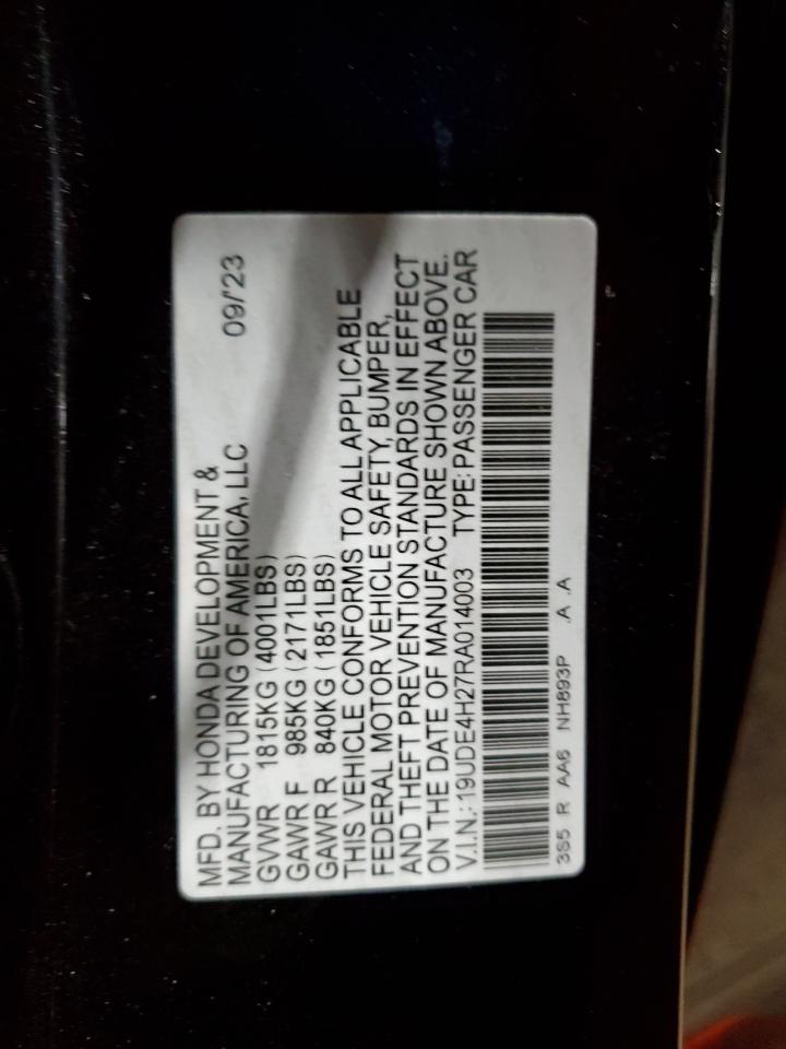 2024 ACURA INTEGRA VIN:19UDE4H27RA014003