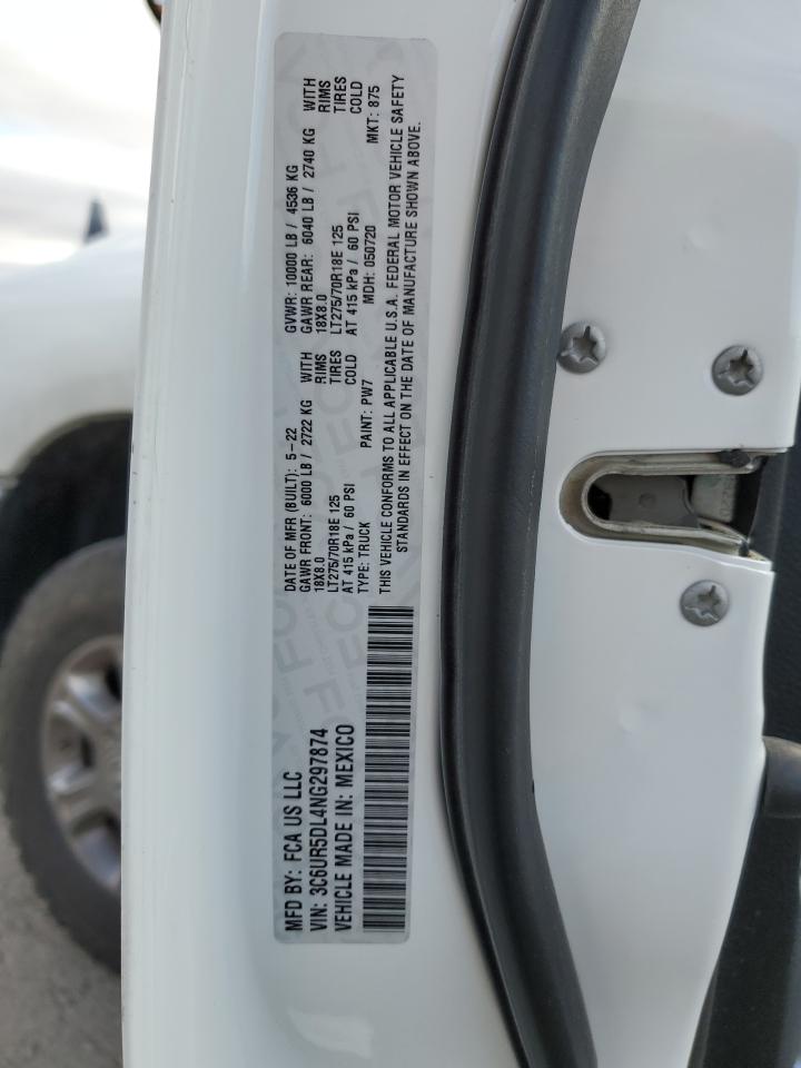 2022 RAM 2500 BIG HORN/LONE STAR VIN:3C6UR5DL4NG297874