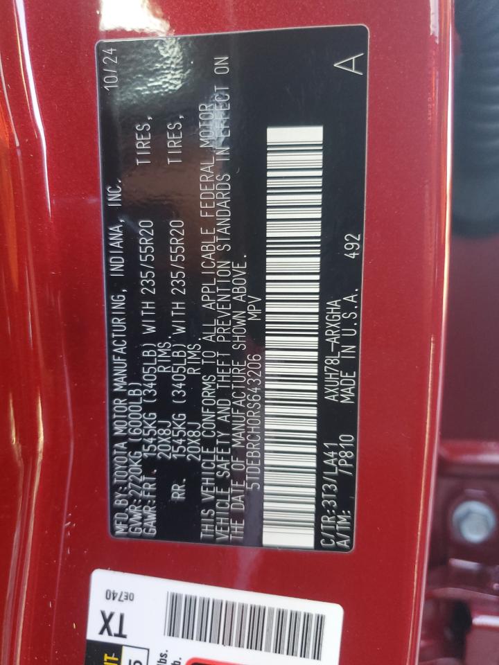 2024 TOYOTA HIGHLANDER HYBRID LIMITED VIN:5TDEBRCH0RS643206