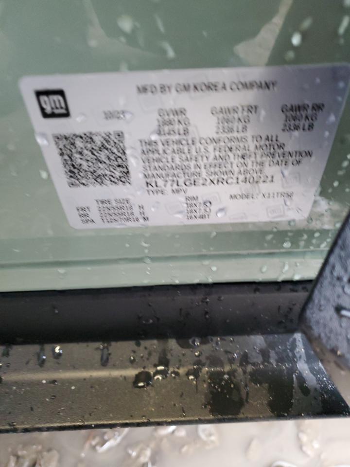 2024 CHEVROLET TRAX 1RS VIN:1GKKRPKD4EJ204006