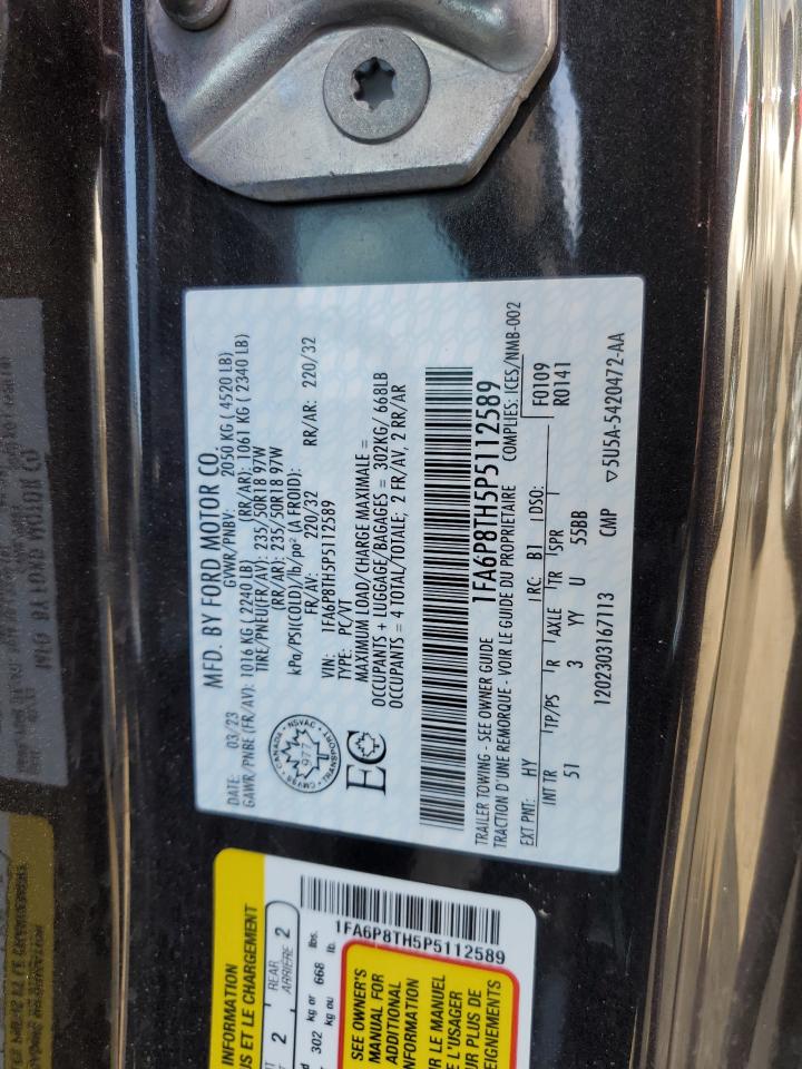 2023 FORD MUSTANG VIN:1FA6P8TH5P5112589
