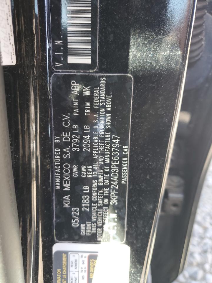 2023 KIA FORTE LX VIN:3KPF24AD3PE637947