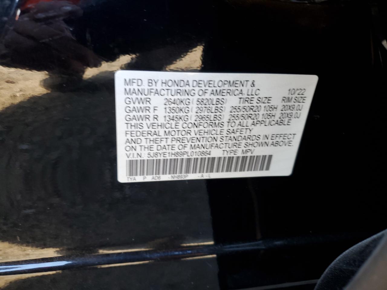 2023 ACURA MDX ADVANCE VIN:5J8YE1H89PL010864