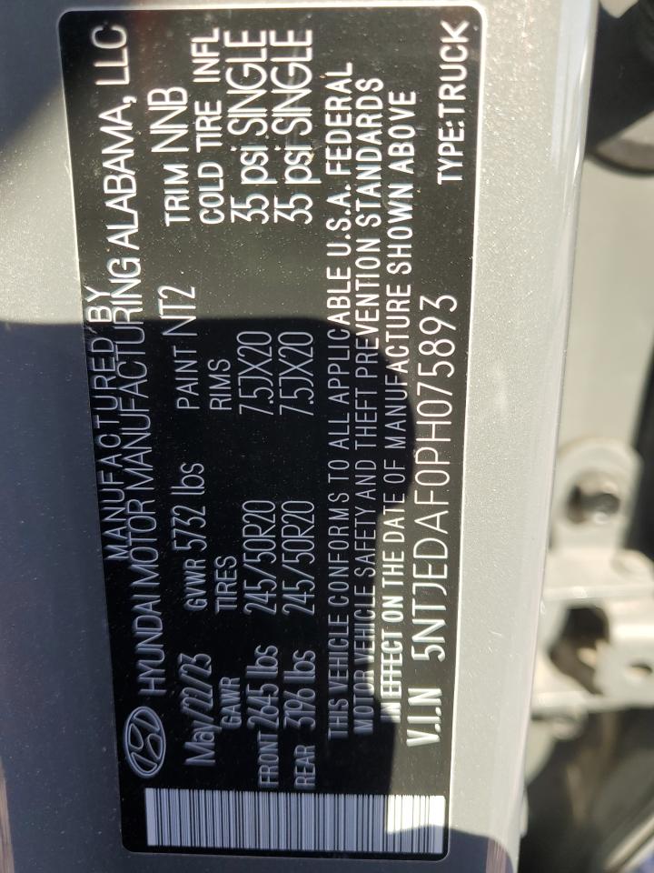 2023 HYUNDAI SANTA CRUZ LIMITED VIN:5NTJEDAF0PH075893