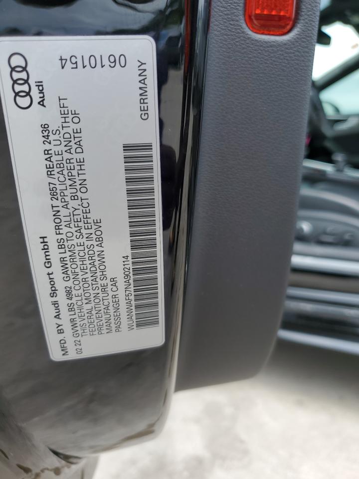 2022 AUDI RS5 VIN:WUANWAF57NA902114