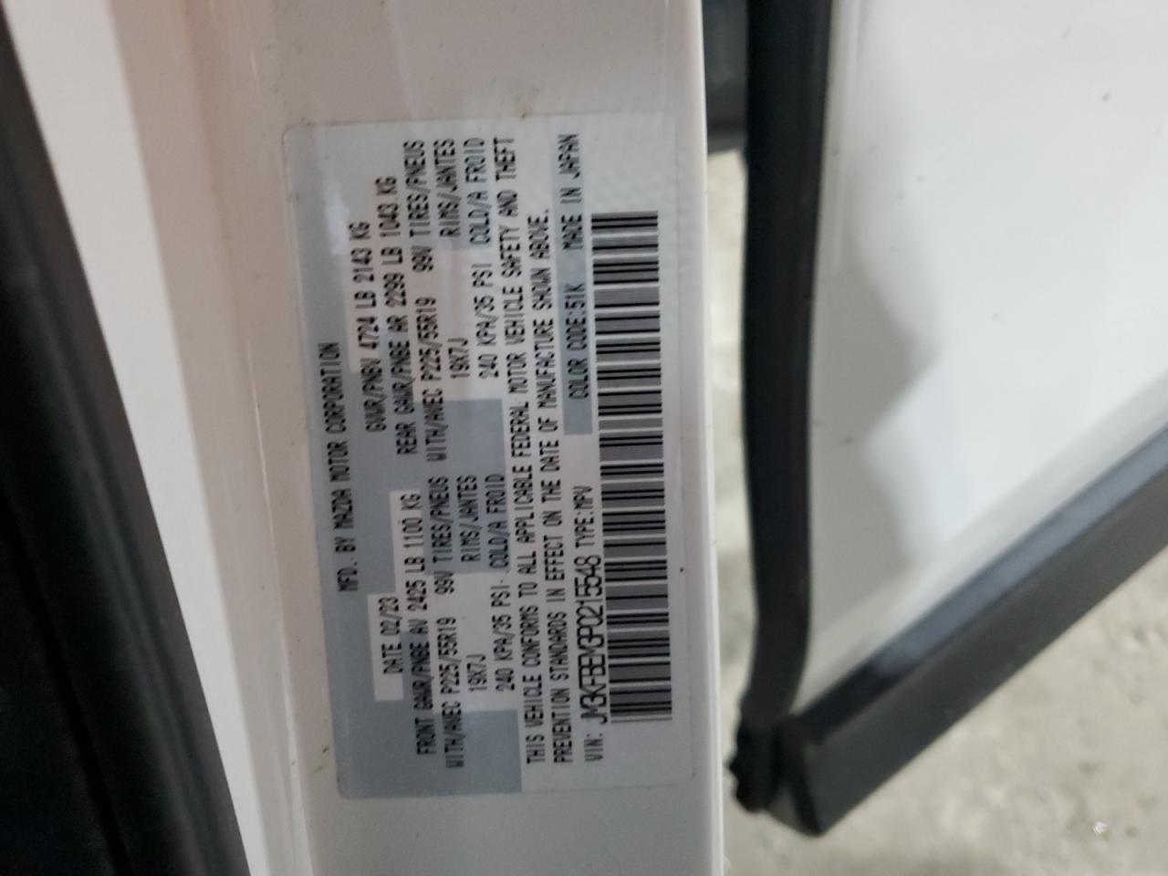 2023 MAZDA CX-5 PREMIUM PLUS VIN:JM3KFBEM3P0215548