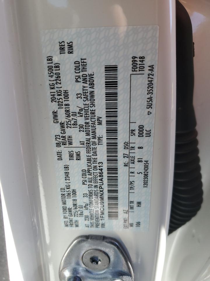 2023 FORD ESCAPE ST LINE VIN:1FMCU9MNXPUA86413