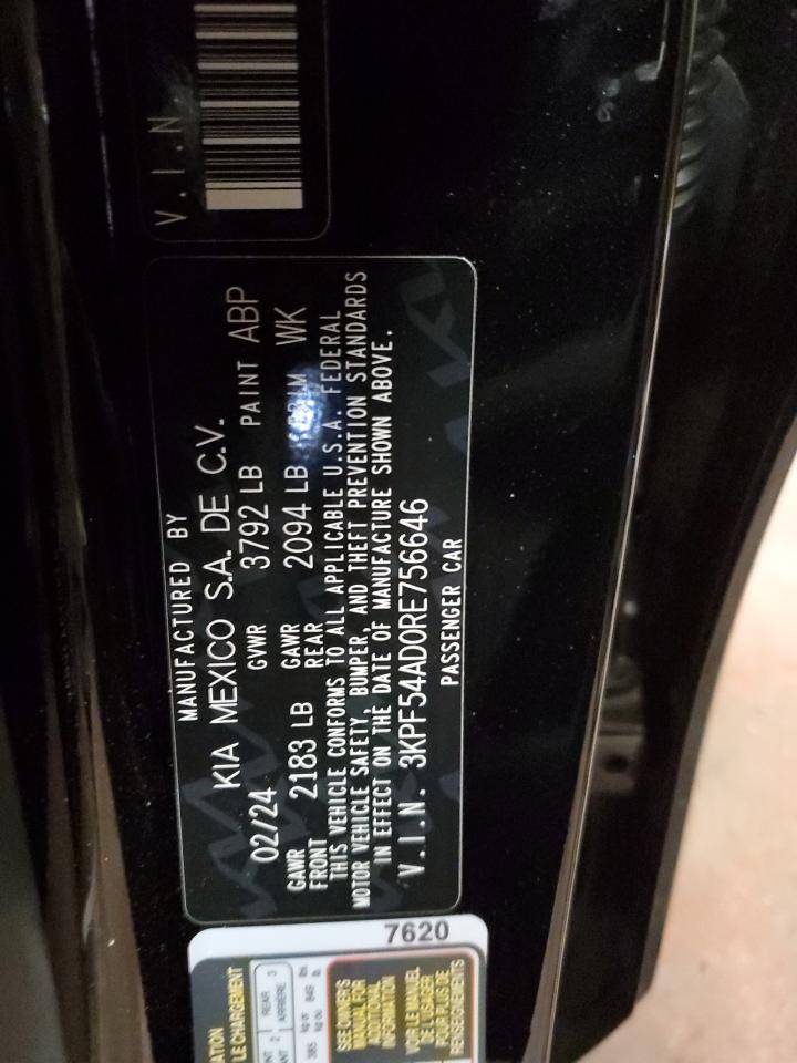 2024 KIA FORTE GT LINE VIN:3KPF54AD0RE756646