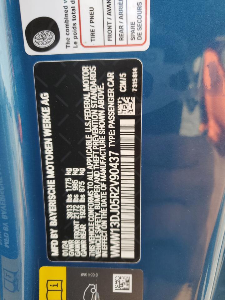 2024 MINI COOPER SE VIN:WMW13DJ05R2V90437