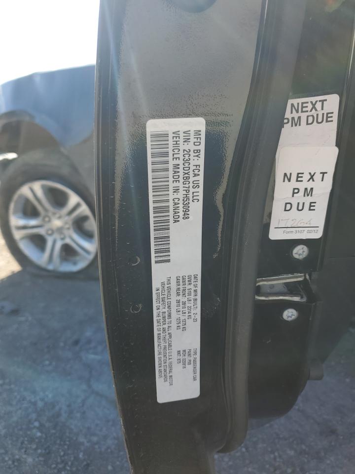 2023 DODGE CHARGER SXT VIN:2C3CDXBG7PH530948