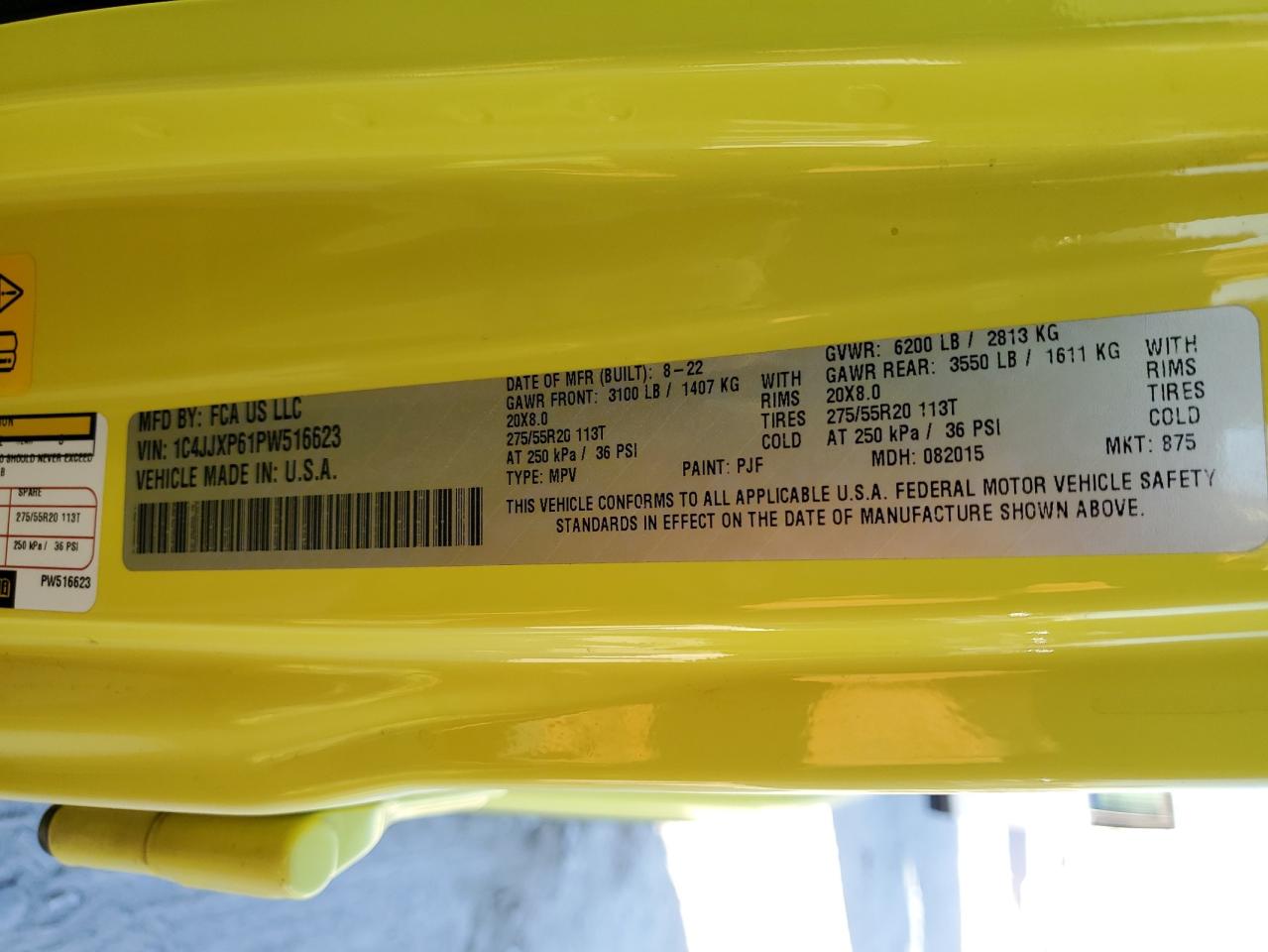 2023 JEEP WRANGLER SAHARA 4XE VIN:1C4JJXP61PW516623