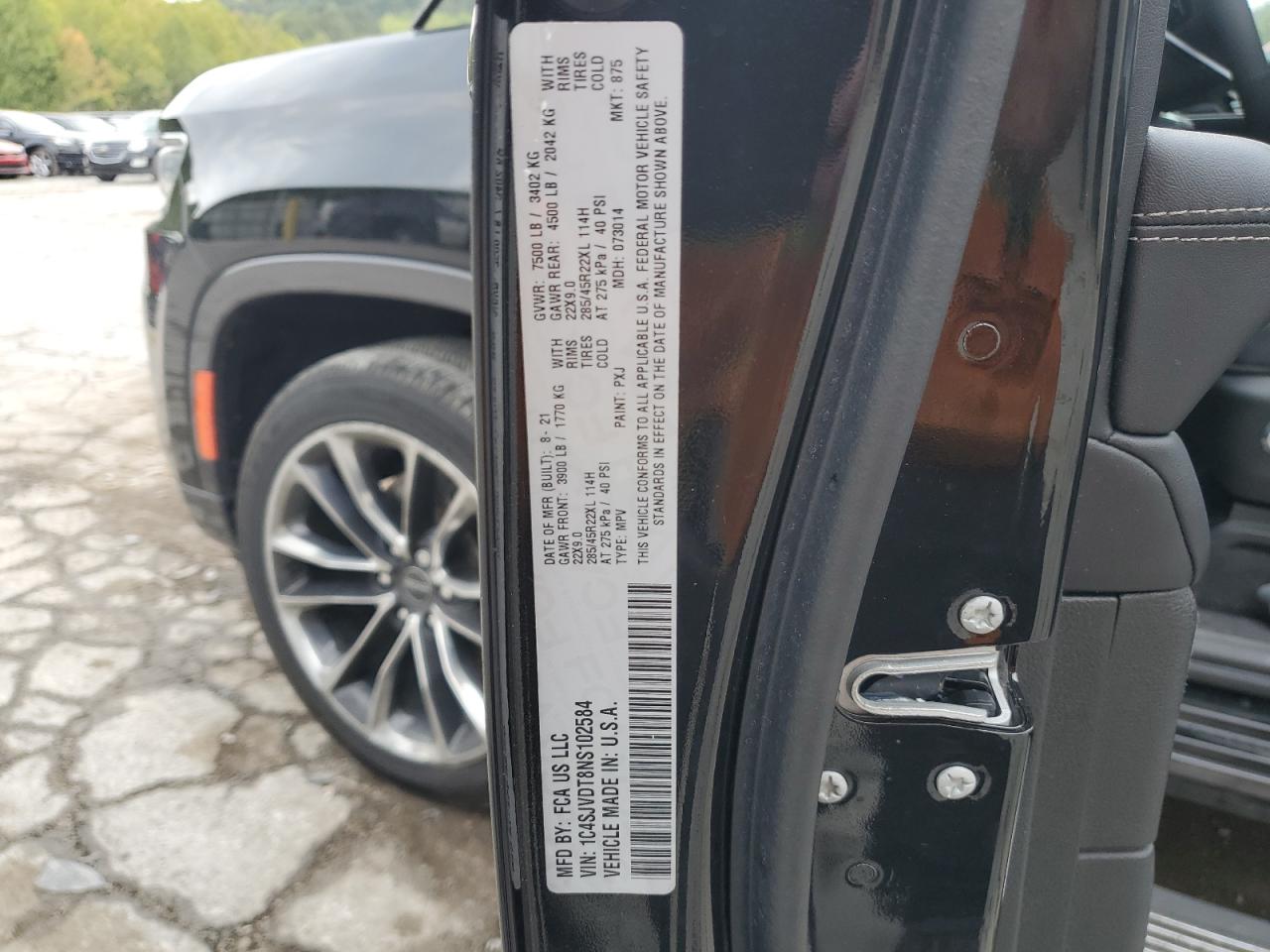 2022 JEEP WAGONEER SERIES III VIN:1C4SJVDT8NS102584