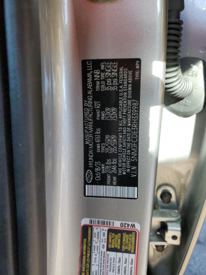 2024 HYUNDAI TUCSON SEL VIN:5NMJFCDE3RH339987