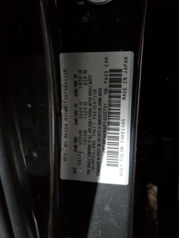 2023 MAZDA 3 SELECT VIN:JM1BPAKM6P1600701