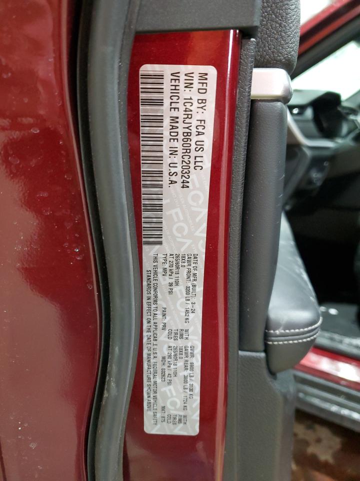 2024 JEEP GRAND CHEROKEE LIMITED 4XE VIN:1C4RJYB60RC203244