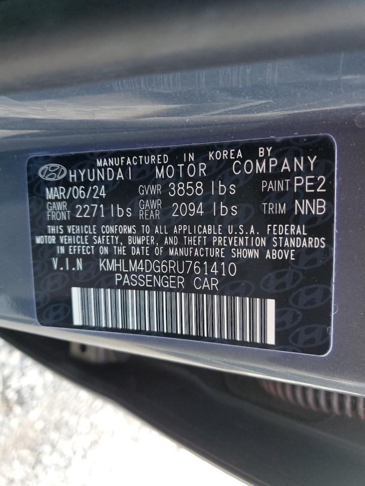 2024 HYUNDAI ELANTRA SEL VIN:KMHLM4DG6RU761410