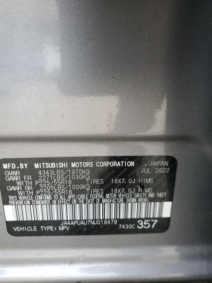 2022 MITSUBISHI OUTLANDER SPORT ES VIN:JA4APUAU7NU018479