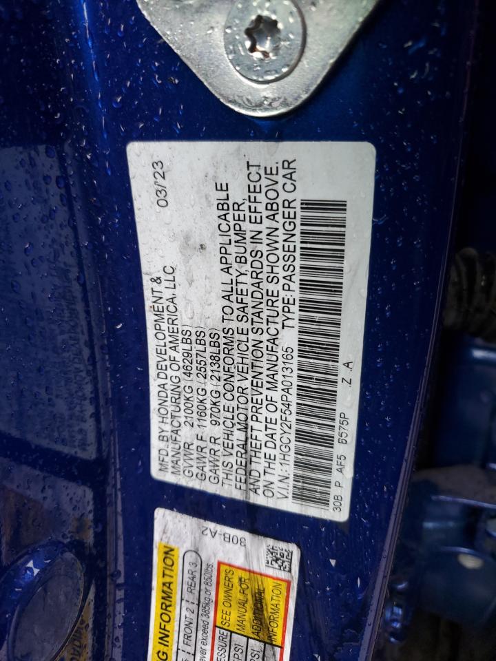 2023 HONDA ACCORD HYBRID SPORT VIN:1HGCY2F54PA013165