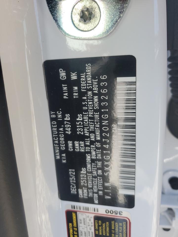 2022 KIA K5 LXS VIN:5XXG14J20NG132636