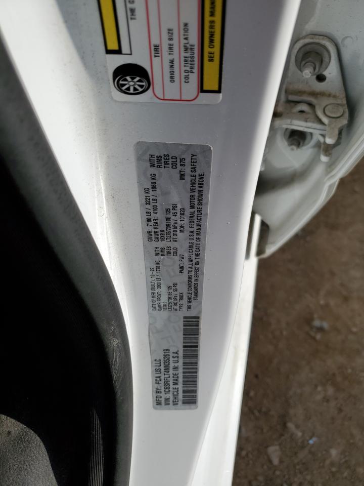 2022 RAM 1500 REBEL VIN:1C6SRFLT4NN352619