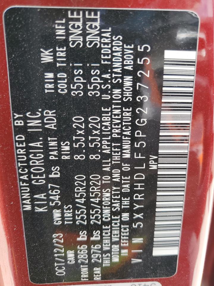 2023 KIA SORENTO EX VIN:5XYRHDLF5PG237255