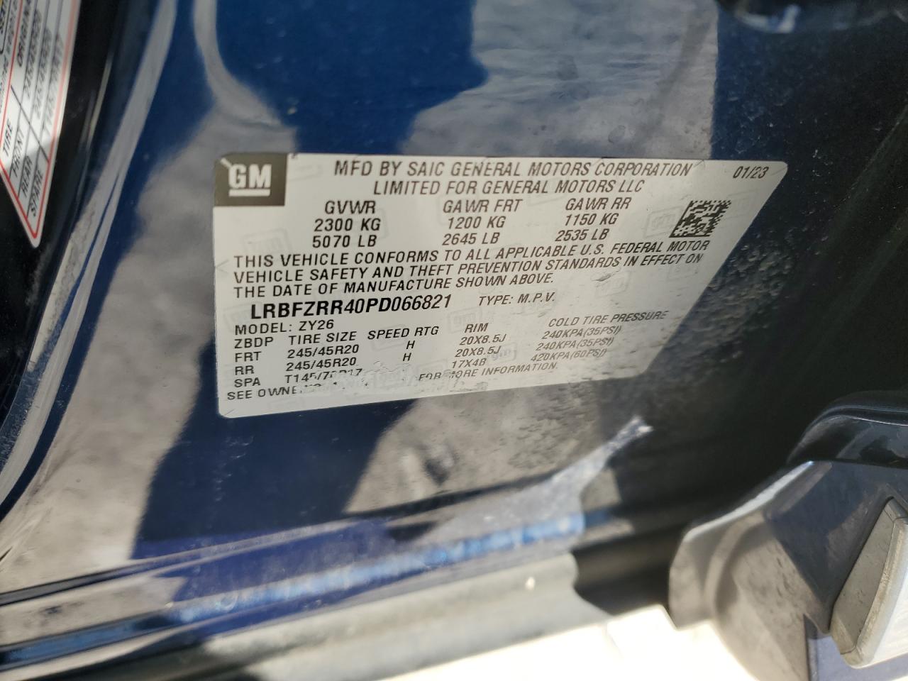 2023 BUICK ENVISION AVENIR VIN:LRBFZRR40PD066821