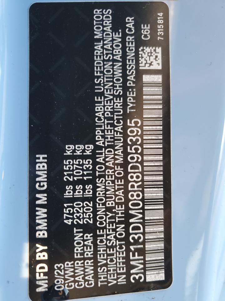 2024 BMW M2 VIN:3MF13DM08R8D95395