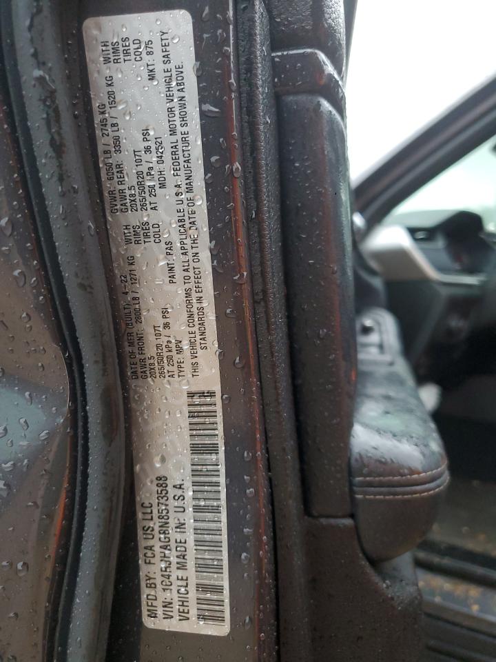 2022 JEEP GRAND CHEROKEE LAREDO VIN:1C4RJHAG8N8573588