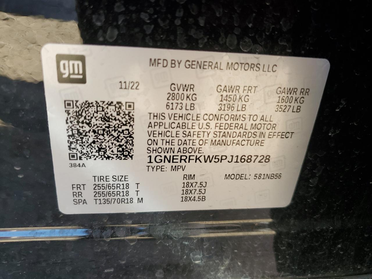 2023 CHEVROLET TRAVERSE LS VIN:1GNERFKW5PJ168728