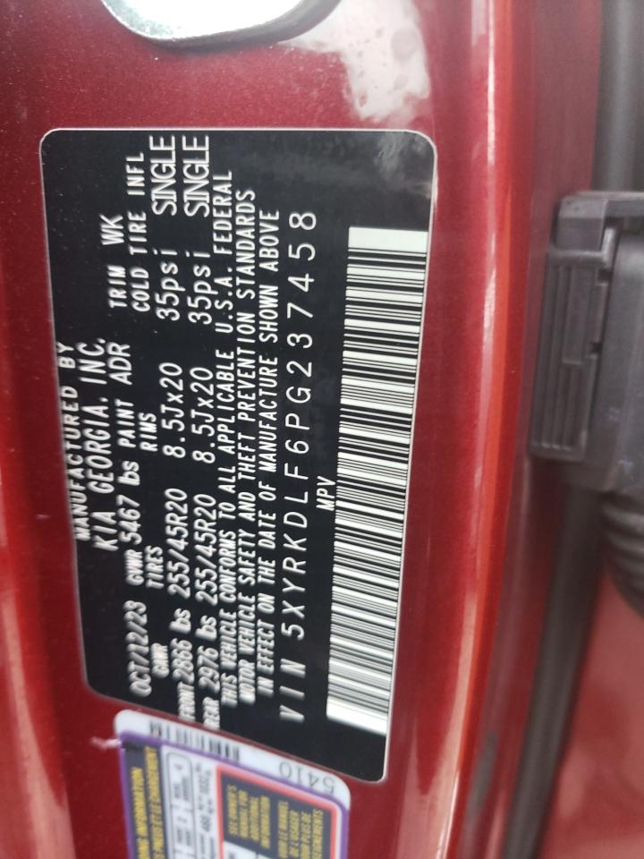 2023 KIA SORENTO SX VIN:5XYRKDLF6PG237458