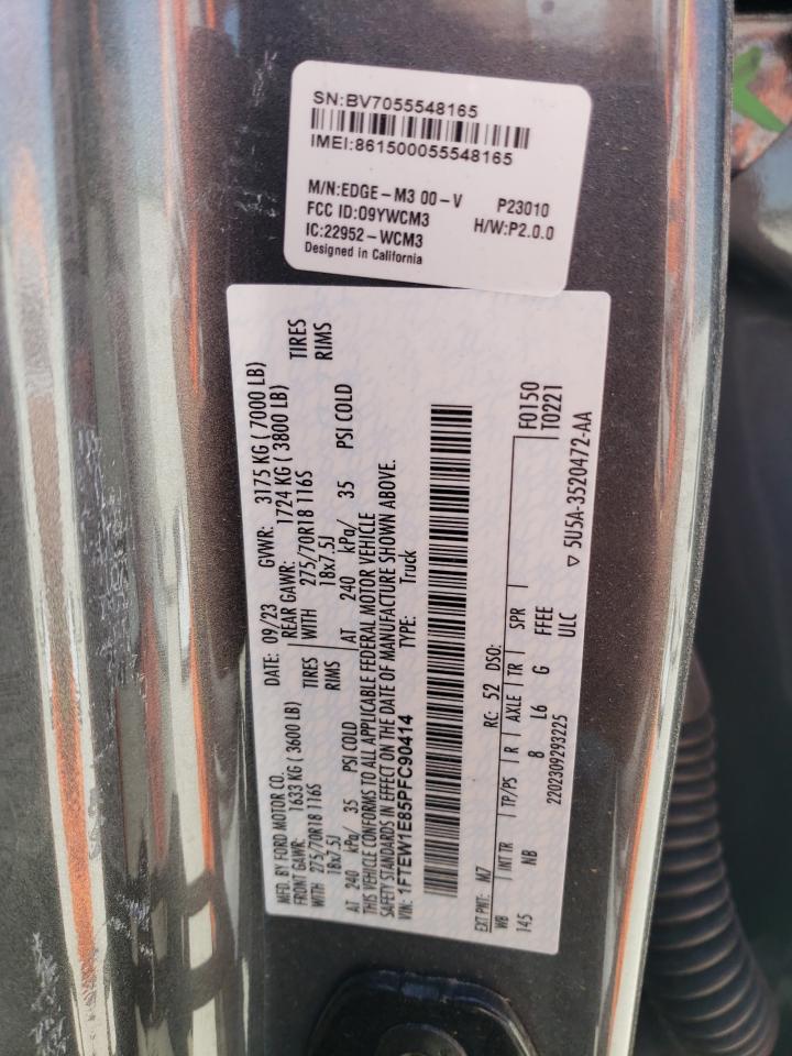 2023 FORD F150 SUPERCREW VIN:1FTEW1E85PFC90414