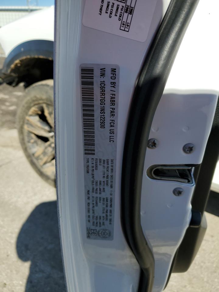 2022 RAM 1500 CLASSIC SLT VIN:1C6RR7GG1NS122930