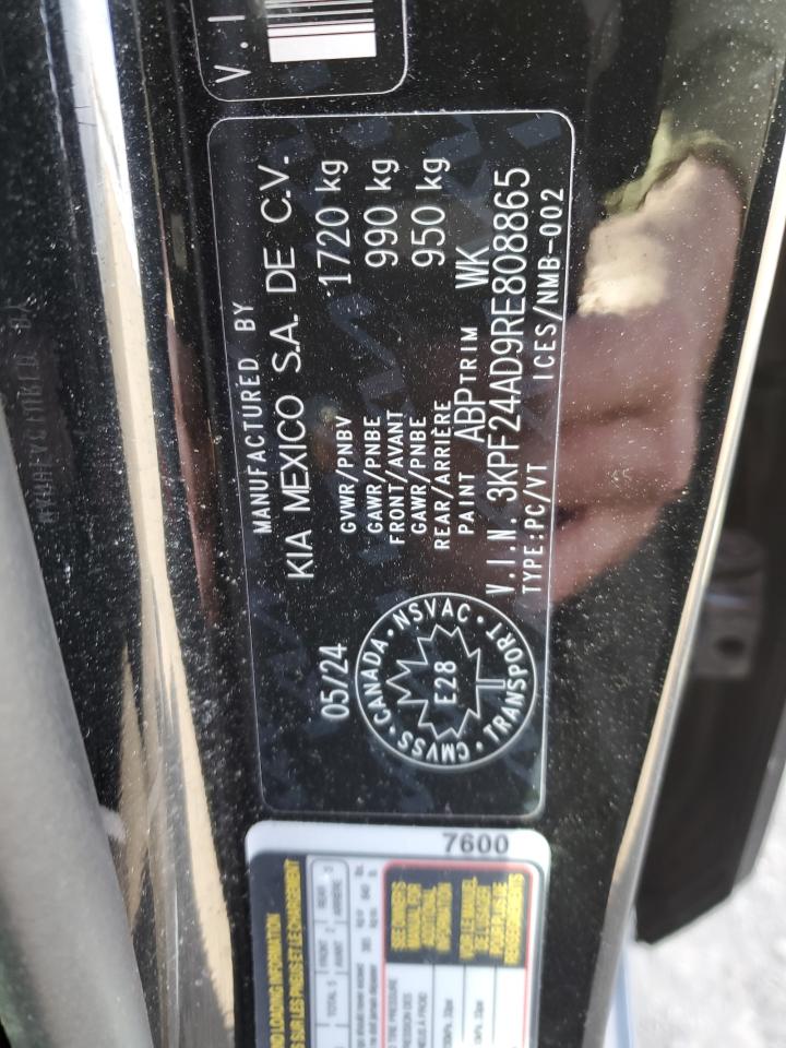 2024 KIA FORTE LX VIN:3KPF24AD9RE808865