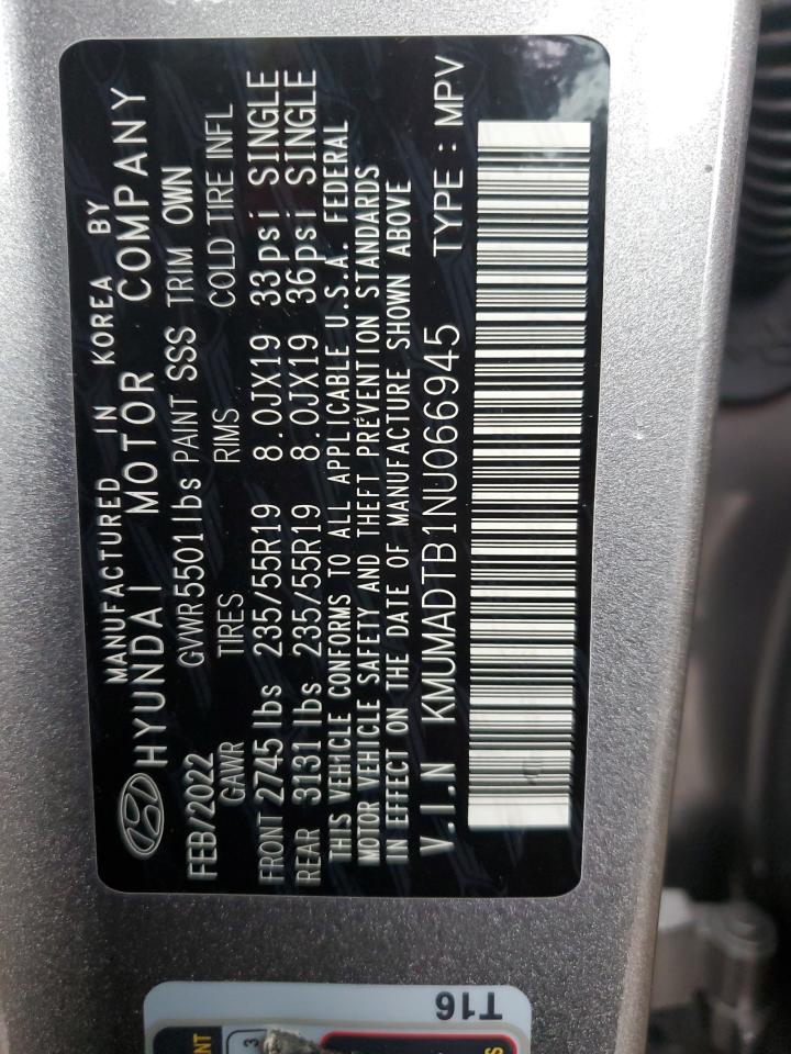 2022 GENESIS GV70 BASE VIN:KMUMADTB1NU066945