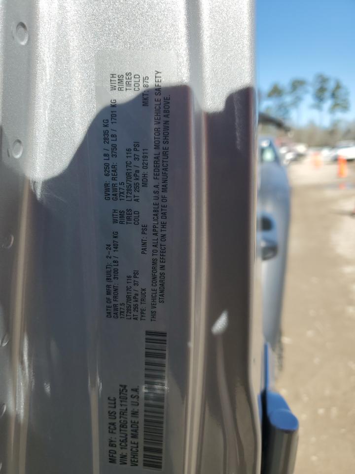 2024 JEEP GLADIATOR RUBICON VIN:1C6JJTBG7RL110754