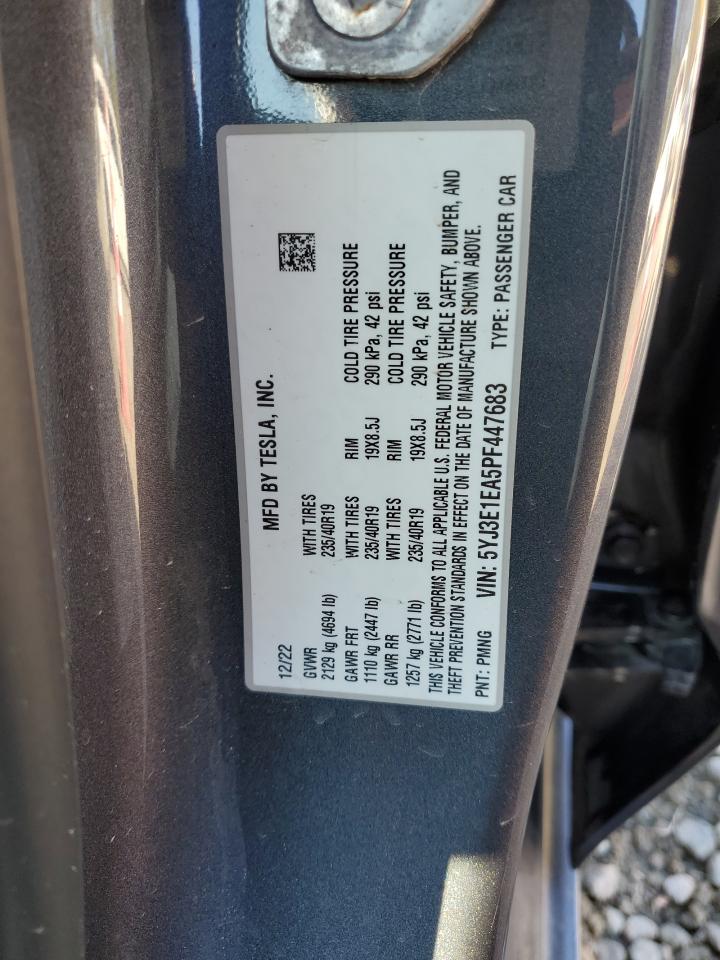 2023 TESLA MODEL 3 VIN:5YJ3E1EA5PF447683