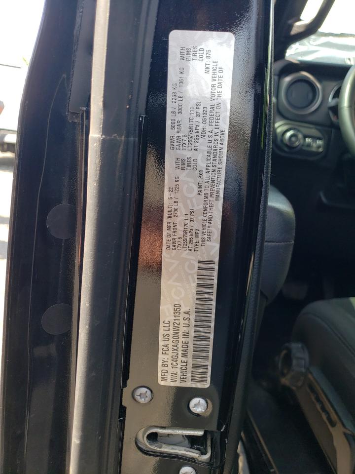 2022 JEEP WRANGLER SPORT VIN:1C4GJXAG0NW211350